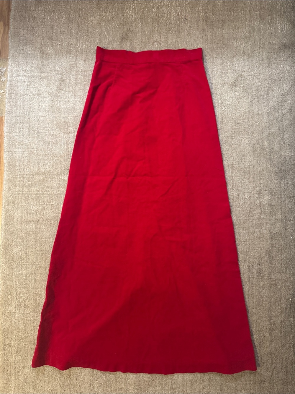 26in 2 Red velvet hand sewn Women's Maxi Skirt